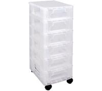 Really Useful Box Slimline PP (Polypropylene) Storage Box 6 x 3.5 L Transparent 24 x 30 x 66 cm