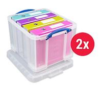 Really Useful Box Storage Box 35 L Transparent Plastic 39 x 48 x 31 cm Pack of 2