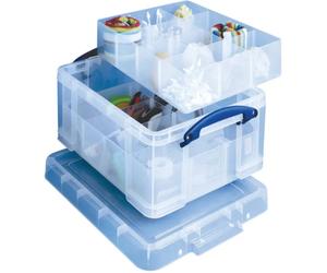 Really Useful Clear 21 Litre Plastic Divided Storage Box - NEW + FREE 24H DEL