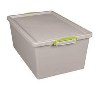 Really Useful Dove Grey Storage 62L Box - Recycled Plastic - Pack Of 3
