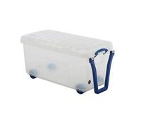 Really Useful Mobile 64 Litre Trunk Complete With Handle And Clear Plastic Storage Box
