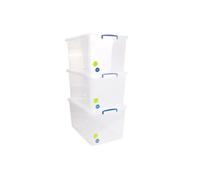Really Useful Box Nestable Plastic Storage 83 Litre Clear (Pack of 3)