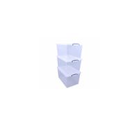Really Useful Plastic Nestable Storage Box 83 Litre Clear (Pack of 3)