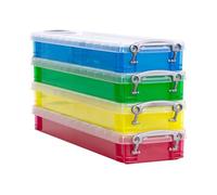 Really Useful Plastic Storage Box 0.8L Assorted Pack of 4
