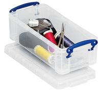 Really Useful Plastic Storage Box 0.9 Litre Clear Pack of 8)