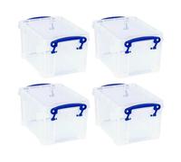 Really Useful Plastic Storage Box 1.6 Litre Clear (Pack Of 4)