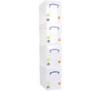 Really Useful Plastic Storage Box 19 Litre XL Lid CLEAR Pack of 4