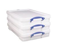 Really Useful Plastic Storage Box 20 Litre White Strong Pack Of 3