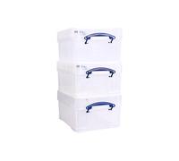Really Useful Box XL 21L Storage Box, Transparent, 3 Pack - 456 x 356 x 230 mm