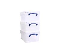 Really Useful Plastic Storage Box 21L XL Clear Pack of 3