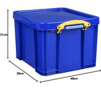 Really Useful Plastic Storage Box 35 Litre Solid Blue