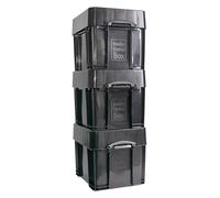 Really Useful Plastic Storage Box 35XXL Solid Black Pack of 3