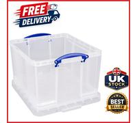 Really Useful Plastic Storage Box 42 Litre Clear Lockable Stackable Container