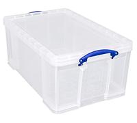 Really Useful Plastic Storage Box 64 Litre Open Fronted Clear