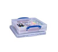 Really Useful Plastic Storage Box 7 Litre with Scrapbook Divider Tray Clear
