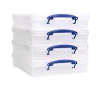 Really Useful Plastic Storage Box 7L Clear Pack of 4