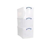 Really Useful Plastic Storage Box 84L Clear Pack Of 3