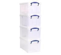 Really Useful Plastic Storage Box 8L Clear Pack of 4
