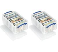 Really Useful Plastic Storage Box 9 Litre Clear (Pack of 2)