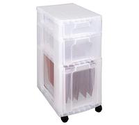 Really Useful Plastic Storage Box Storage Tower 1x7 Litre + 1x12 Litre + 1x25 Litre Clear Frame with Drawers