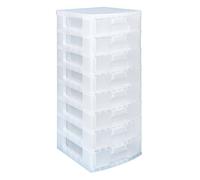 Really Useful Plastic Storage Box Storage Tower 8x9.5 Litre Clear Frame with Drawers