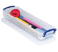 Really Useful Plastic Storage Box With Lid & Handles - 0.8 Litre Clear (Pack Of 4)