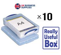 Really Useful Plastic Storage Boxes 4 Litre, Fits A4, Pack of 10