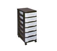 Black Durable Plastic Storage Tower with 6 Drawers Home Office Really Useful