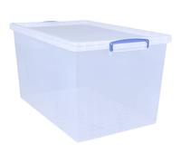 Really Useful Products 83 Litre Box, Nestable Clear, Pack of 3 in Card