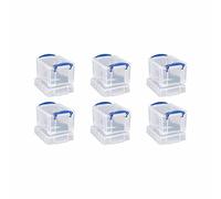 """Really Useful Products Ltd 3 Liter Storage Box Plastic, Clear Lightweight 6 Pack"""