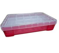Really Useful Clear Plastic Organiser and Clear Boxes to Organiser, 16 x 0.14 Litre Storage Boxes in a Clear Plastic Organiser and Assorted Boxes