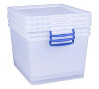 Really Useful Set Of 3 33.5 Litre Plastic Nesting Boxes - Clear