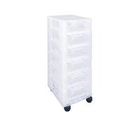 Really Useful Slimline 6 Drawer Storage Tower 3.5L Clear with Castors ST6X3.5C