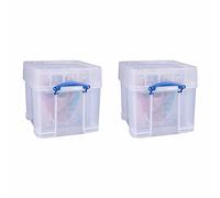 Really Useful Storage Box 35 Litre XL Pack of 2, Clear