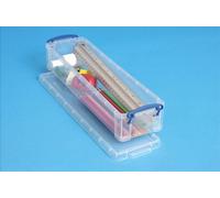 Really Useful Storage Box Plastic Lightweight Robust Stackable 1.5 Litre W100xD355xH70mm Clear Ref 1.5C