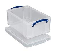 Really Useful Storage Box Plastic Lightweight Stackable 5 Litre W200xD340xH125mm Clear - Ref 3x5C (Pack of 3)
