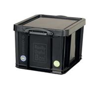 Really Useful Storage Box Plastic Recycled Robust Stackable 35 Litre W390xD480xH310mm Black Ref 35L + Free finchley Refill Pen (1)