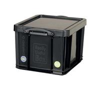 Really Useful Storage Box Plastic Recycled Robust Stackable 35 Litre W390xD480xH310mm Black Ref 35L 846580
