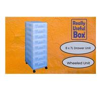 Really Useful Box 8 x 7 Litre Drawer, Clear