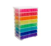 Really Useful Storage Drawer Unit 8 x 0.9 Litre Rainbow, Clear/Rainbow