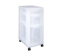 Really Useful Box Company Really Useful Plastic Storage Box Storage Tower 1X7 Litre + 1X12 Litre + 1X25 Litre Clear Frame With Drawers