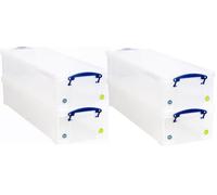 Really Useful Wrapping Paper Storage Box 22 Litre CLEAR Pack of 4