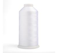 Realm 5000M Black Rayon Machine Embroidery Thread 40WT - Single Huge Spool for Commercial & Home Embroidery Machines (White)