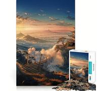 Realm Above The Clouds 1000 Piece Jigsaw Puzzles for Adults Teenagers Solid Logic Toy Quiet Fun Precision Cut Santa Wish Pick (50x75cm)