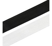 Realm Flat Elastic Band Black & White Sewing Crafts DIY Stretch (1/4 inch, 3/8 inch, 1/2 inch, 1 inch) (White, 1 1/2 inch - 10m)