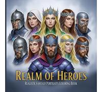 Realm of Heroes: Realistic Fantasy Portraits Coloring Book: Bring Legendary Warriors, Mystics, and Royalty to Life with Detailed Waist-Up Portraits