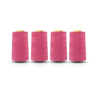 Realm Overlocking Sewing Machine Polyester Thread x Four 5000 Yards Cones White Black Natural Navy Red Grey (Cerise)