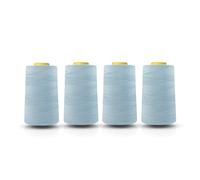 Realm Overlocking Sewing Machine Polyester Thread x Four 5000 Yards Cones White Black Natural Navy Red Grey (Sky Blue)