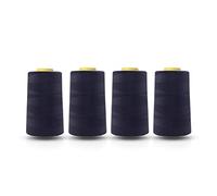 Realm Overlocking Sewing Machine Polyester Thread x Four 5000 Yards Cones White Black Natural Navy Red Grey (Denim Blue)