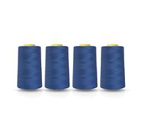 Realm Overlocking Sewing Machine Polyester Thread x Four 5000 Yards Cones White Black Natural Navy Red Grey (Royal Blue)